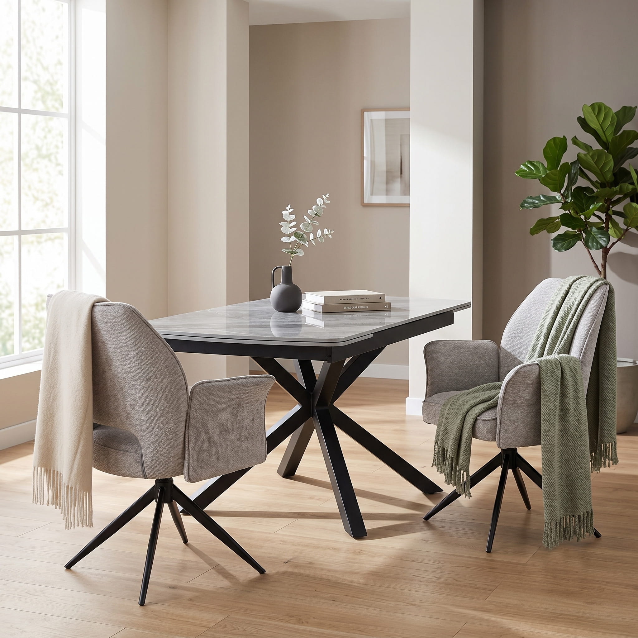 DS-0004 [Oslo Grey With 6 Rimini Grey chairs] - Image 2