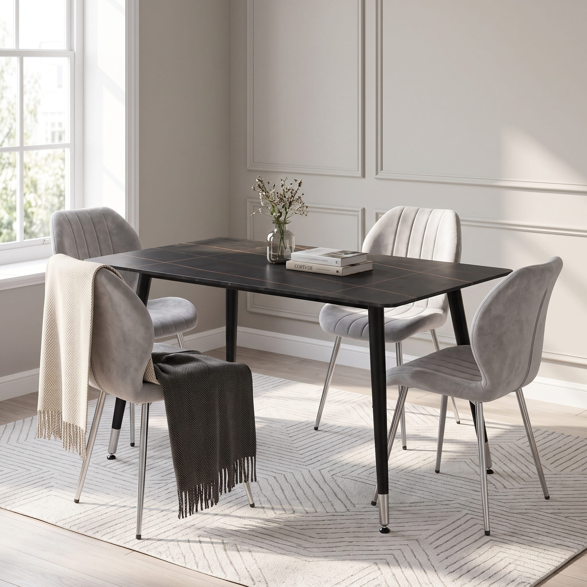 DS-0015 [Lisbon Black With Brussels Grey Silver]