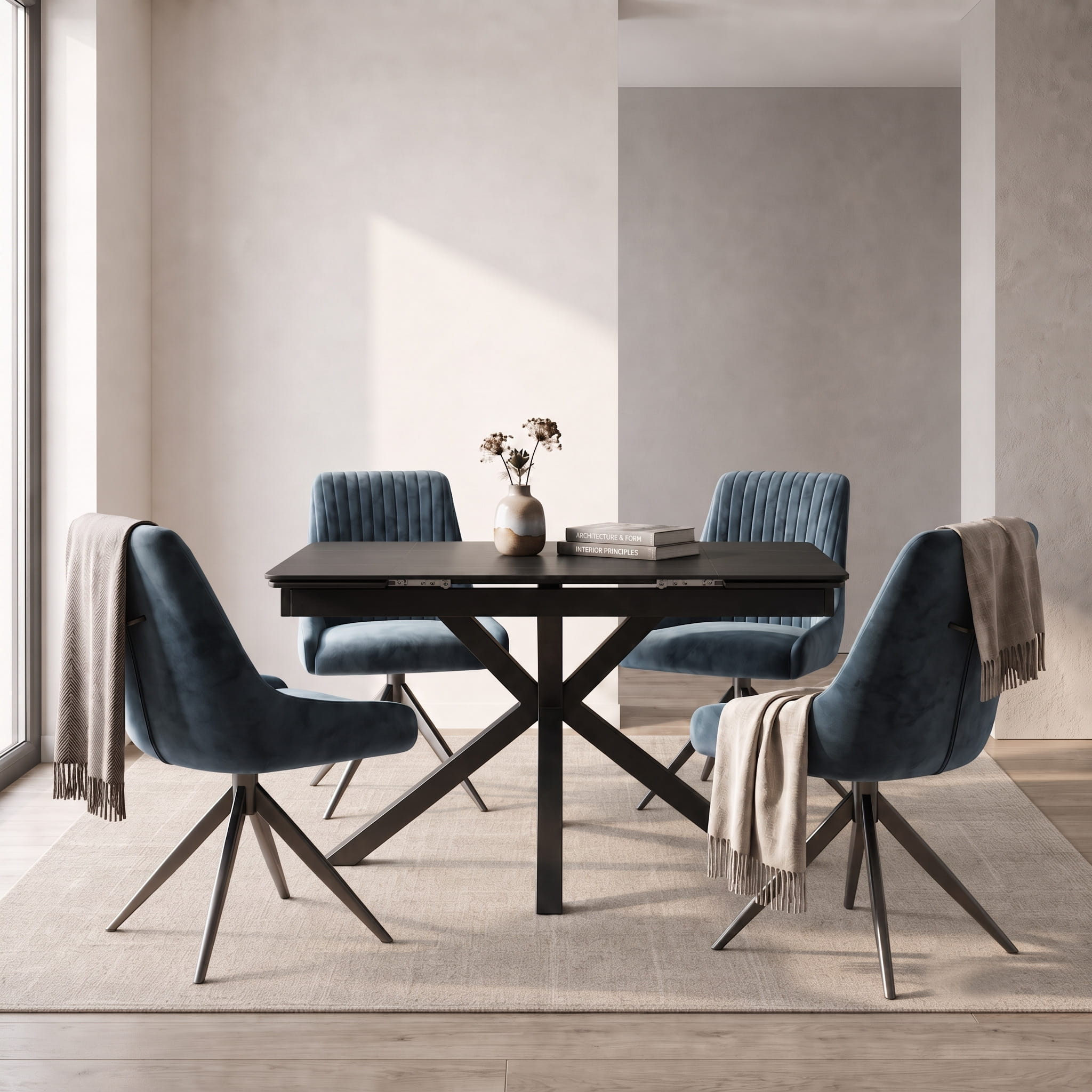 DS-0001 [Oslo White With 6 Rimini Blue chair] - Image 3