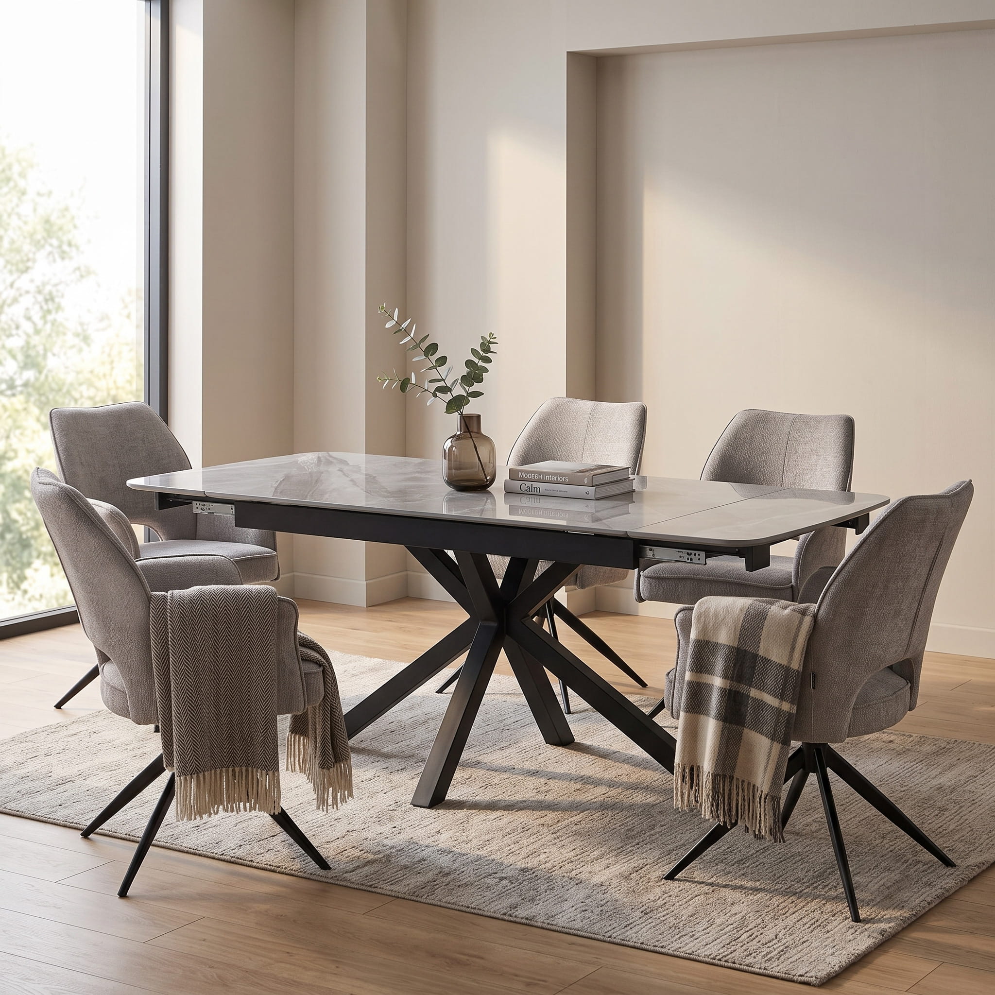 DS-0004 [Oslo Grey With 6 Rimini Grey chairs]