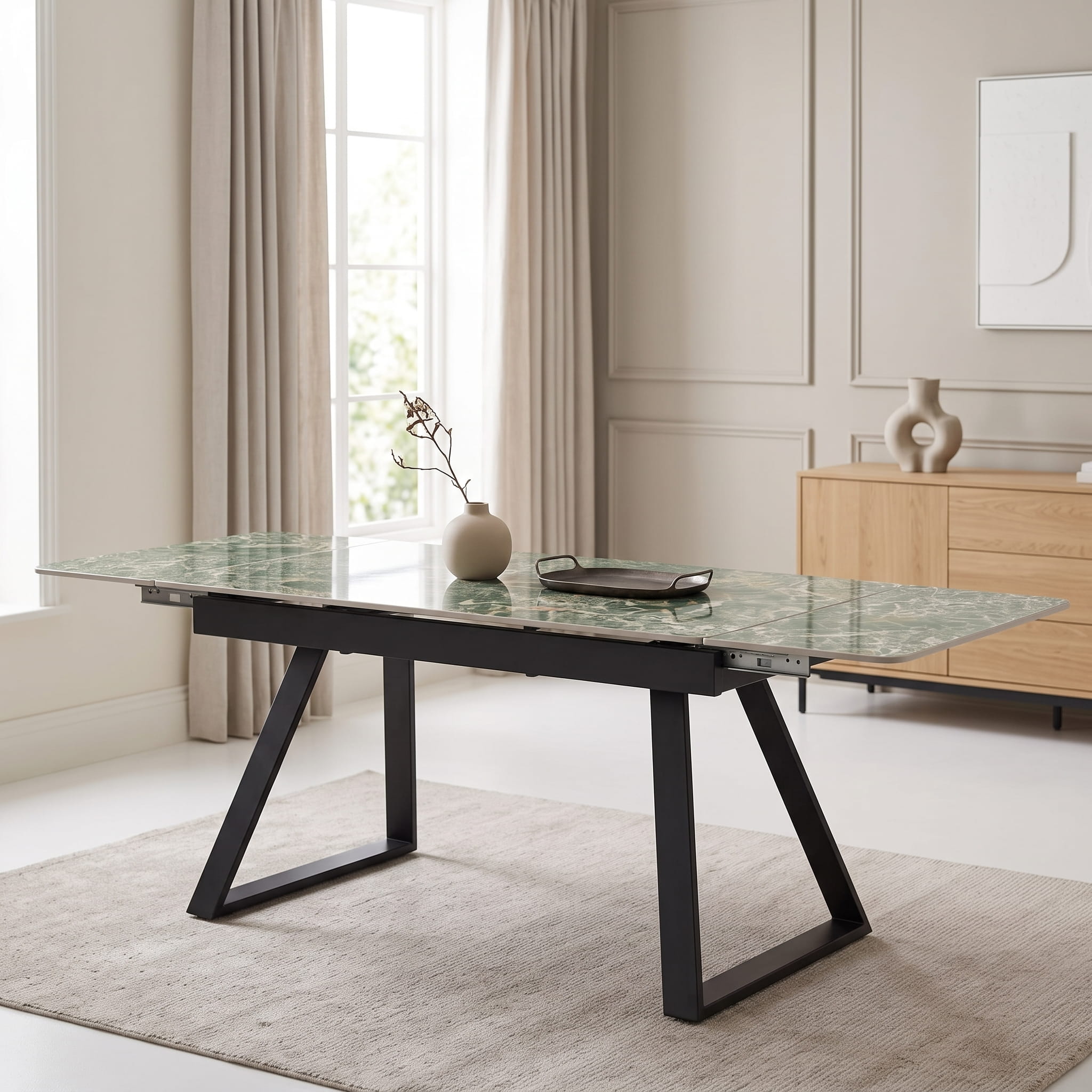 Dubai Green Extendable Ceramic Dining Table 140cm–220cm