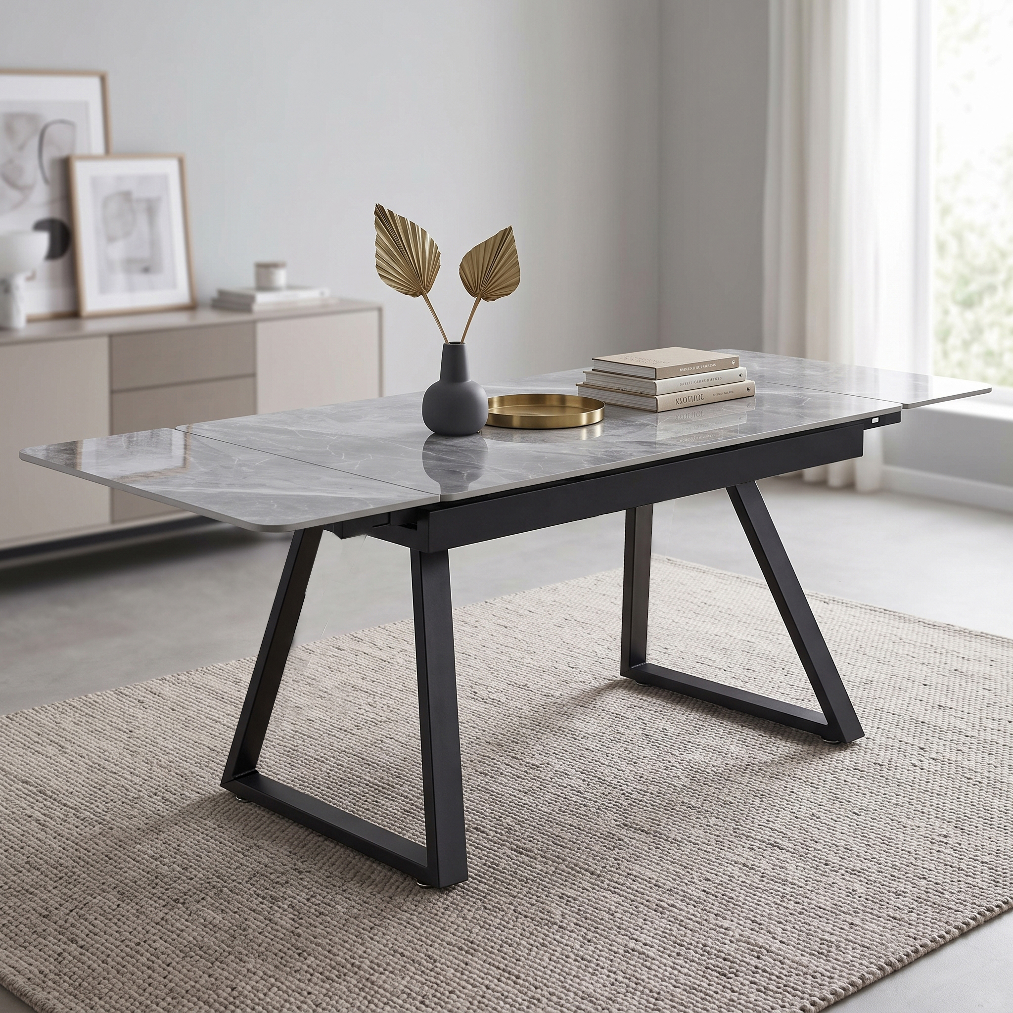 Dubai Grey Extendable Ceramic Dining Table – 140cm–220cm