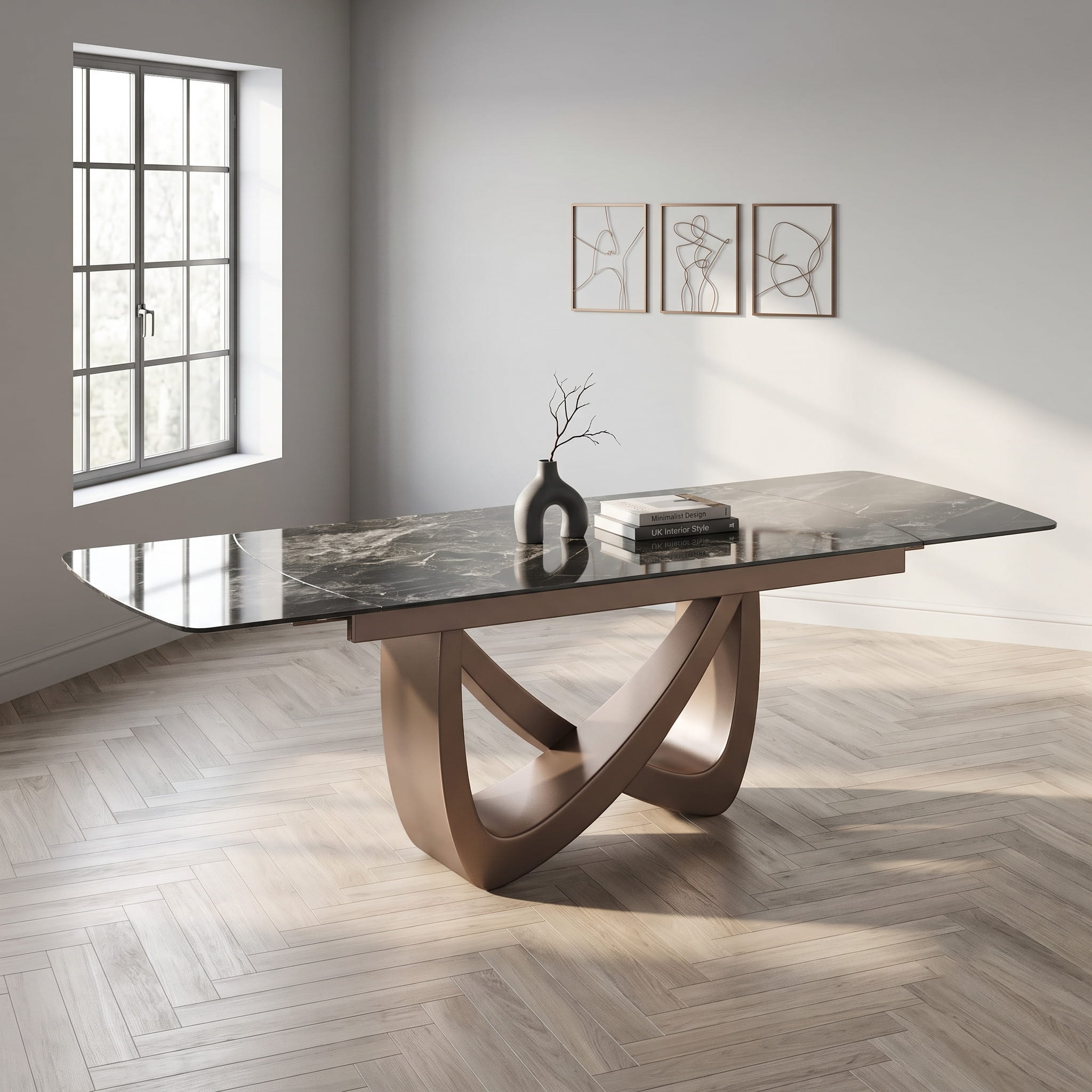Dt-0011 [Manhattan Bronze Dining Table]