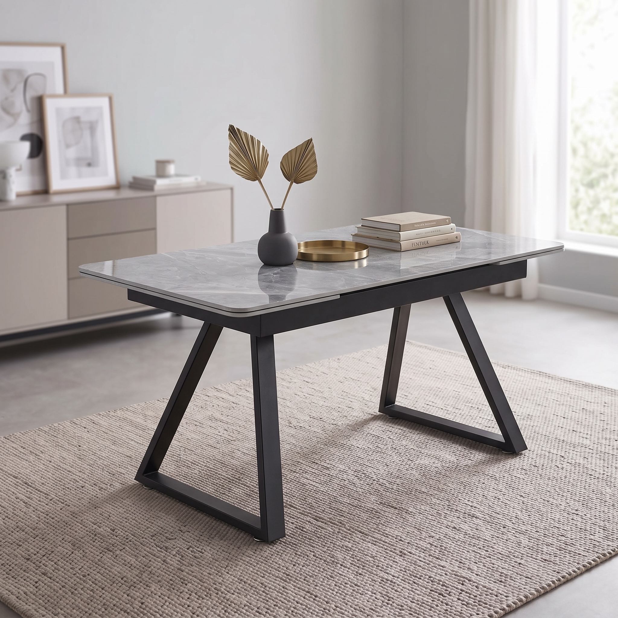 Dubai Grey Extendable Ceramic Dining Table – 140cm–220cm - Image 4