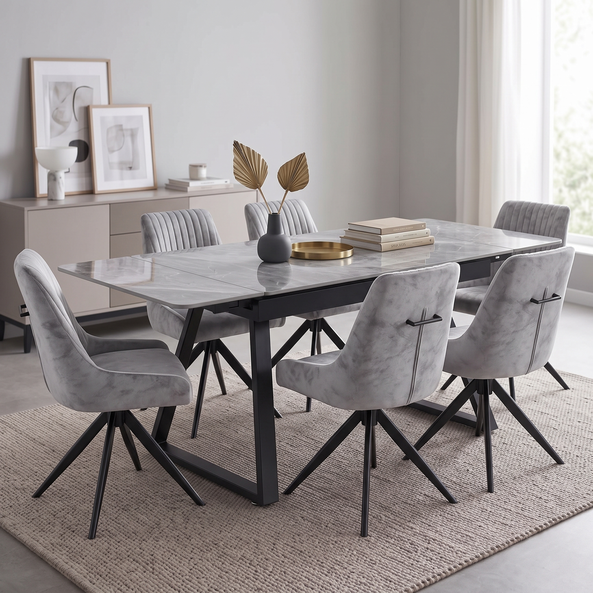 Dubai Grey Extendable Ceramic Dining Table – 140cm–220cm - Image 3