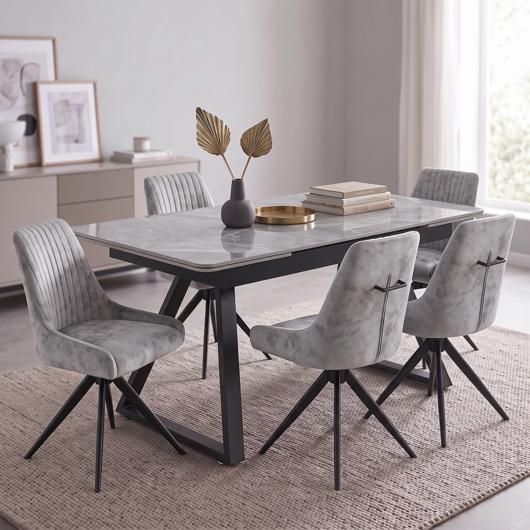 Dubai Grey Extendable Ceramic Dining Table – 140cm–220cm - Image 2