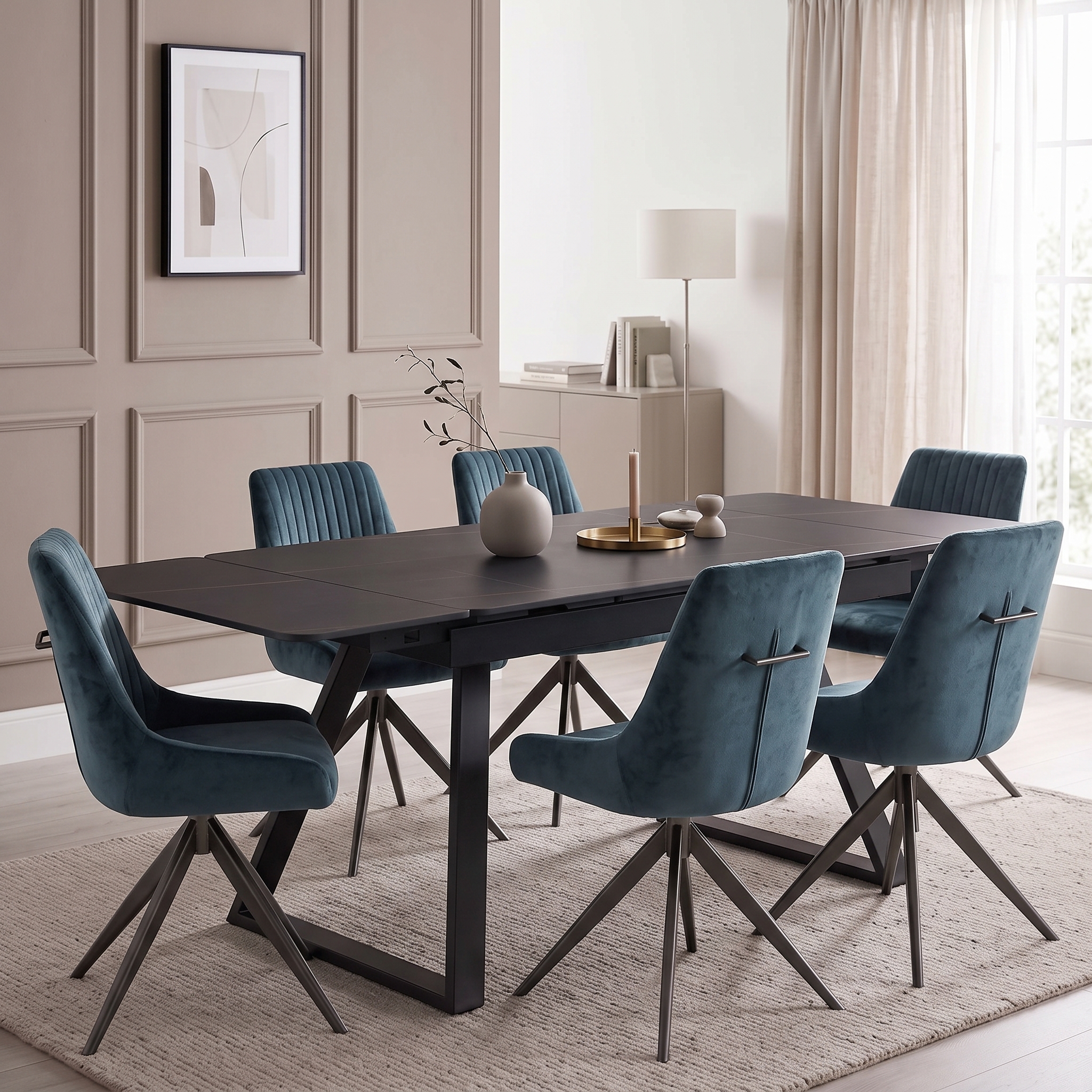 Dubai Black Extendable Ceramic Dining Table – 140cm–220cm - Image 4