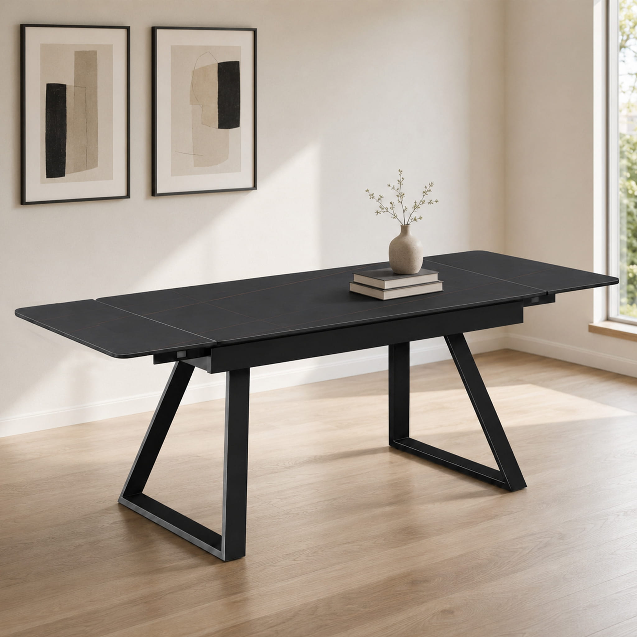 DS-0007 [Dubai Black With 6 Vienna Cream chair] - Image 4