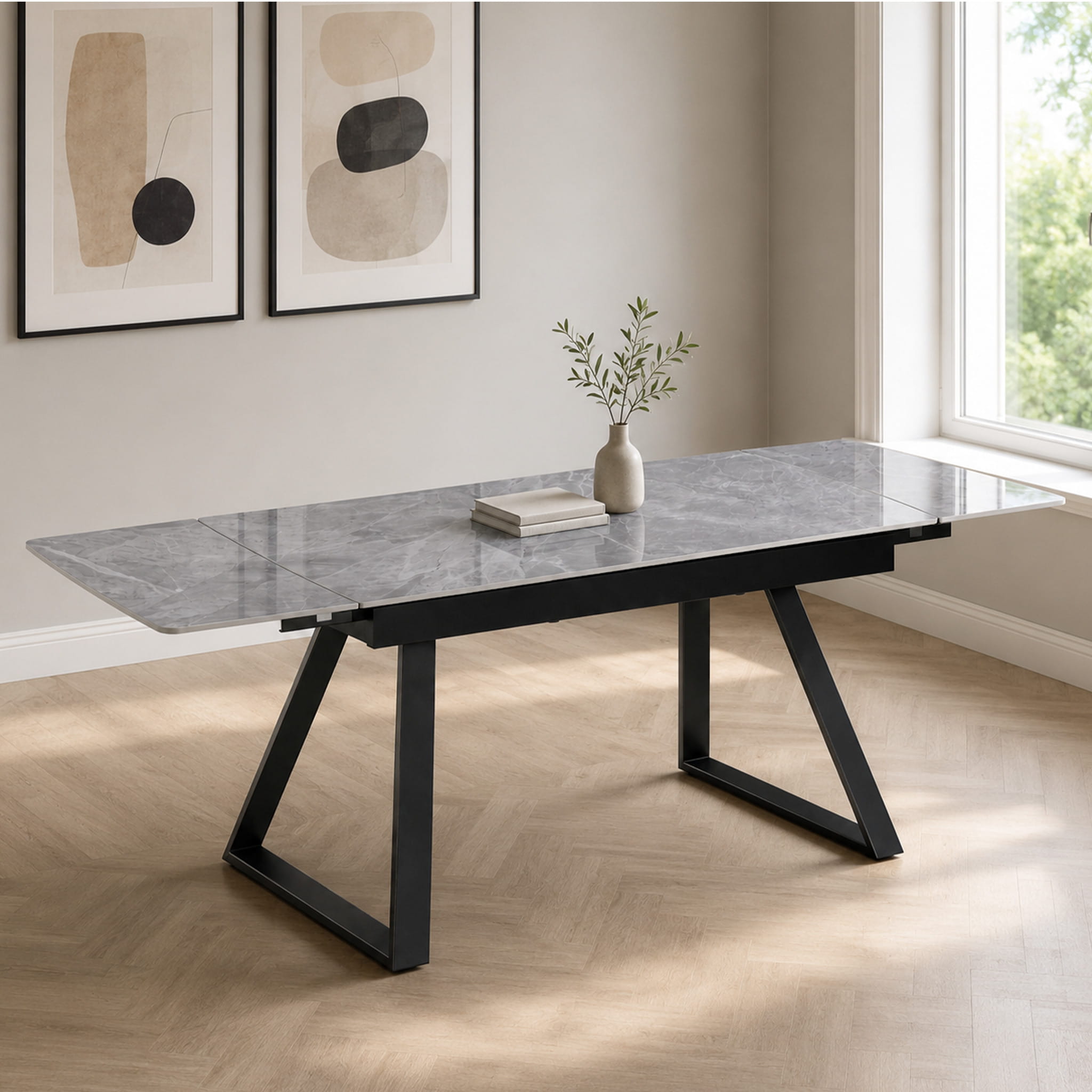 DS-0008 [Dubai Grey With 6 Rimini Grey chair ] - Image 4