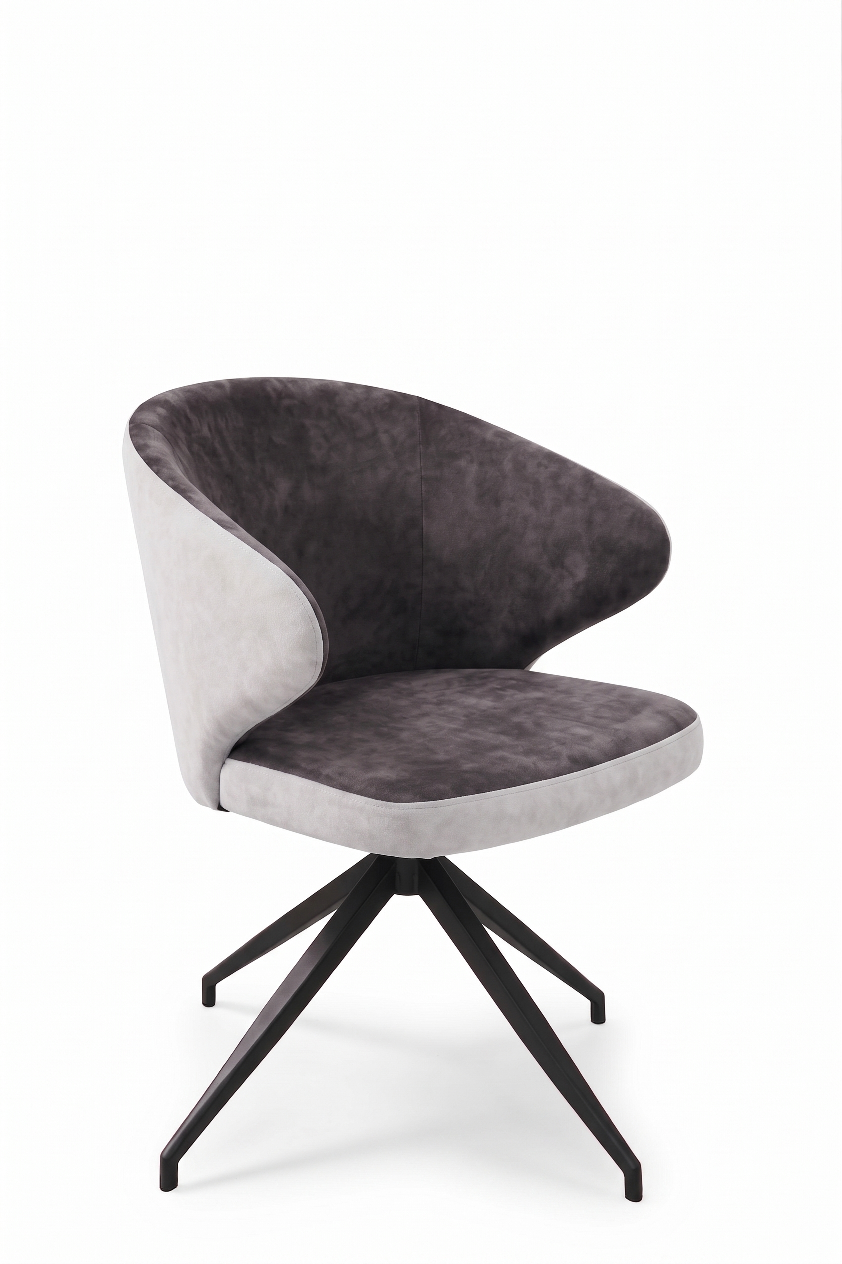 4 x Camden 2 Tone Grey Swivel Dining Chair - Image 4