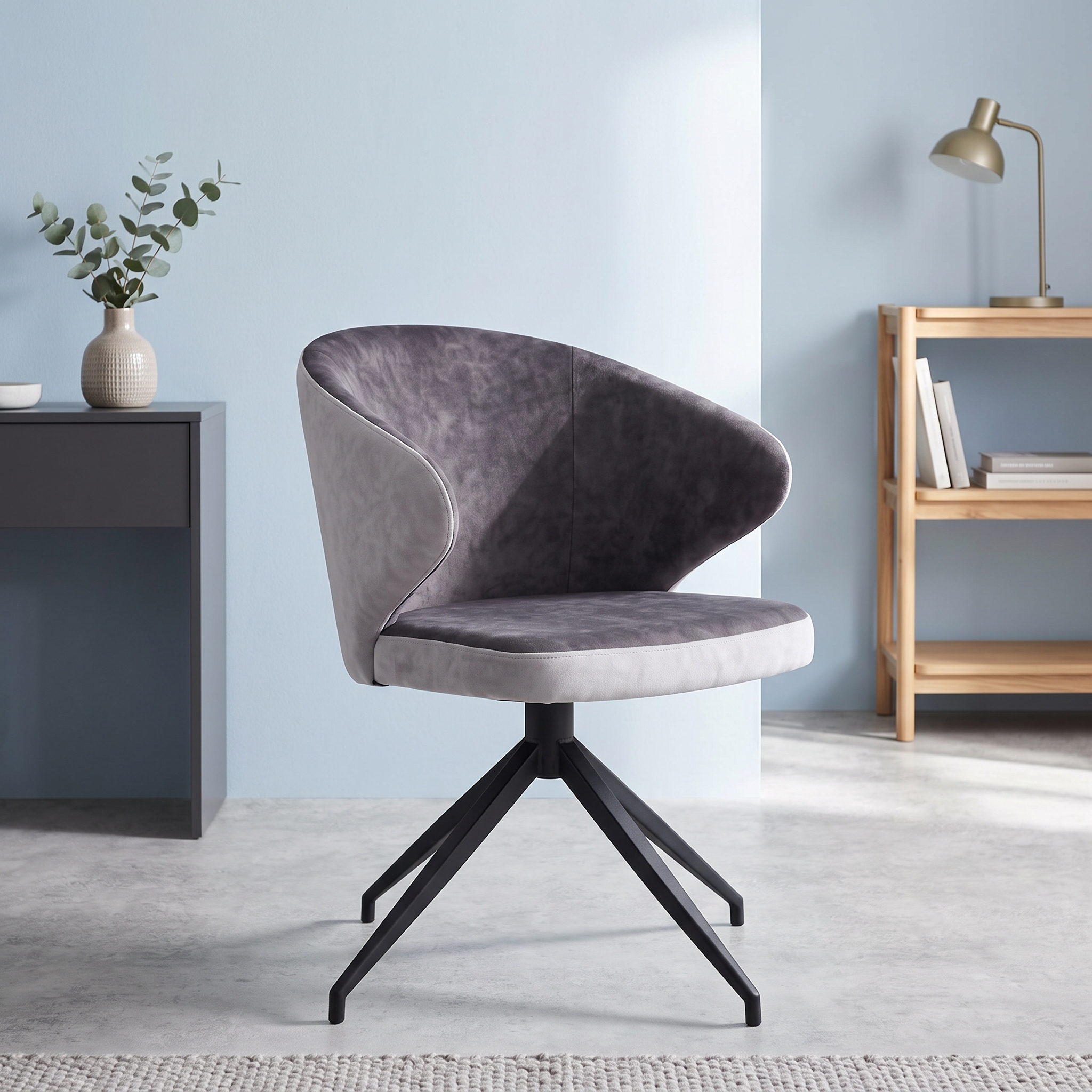 4 x Camden 2 Tone Grey Swivel Dining Chair