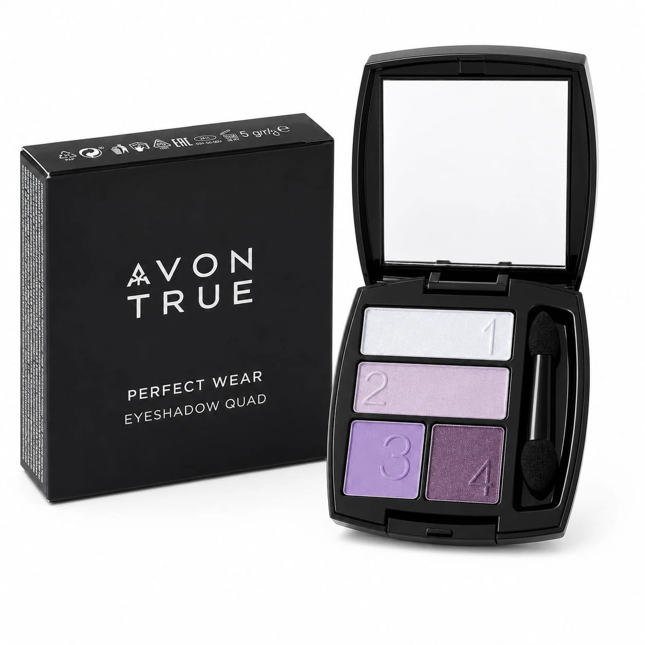 Avon True Perfect Wear Eyeshadow Quad Enchanted Amethyst 26799 Purple 5g - Image 2
